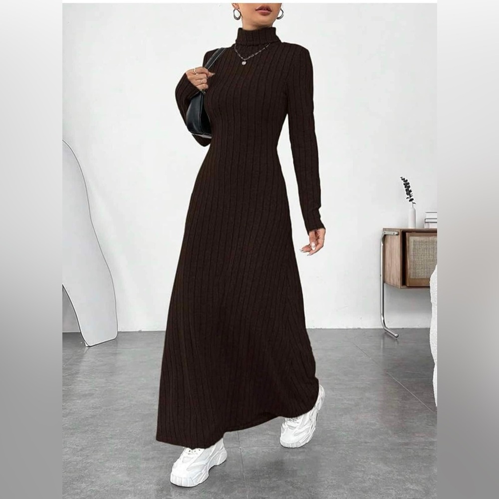 NWOT Women's Casual Long Sleeve Long Dress Long Dress